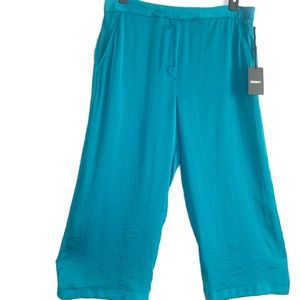 DKNY Wide Leg Satin Cropped Pants